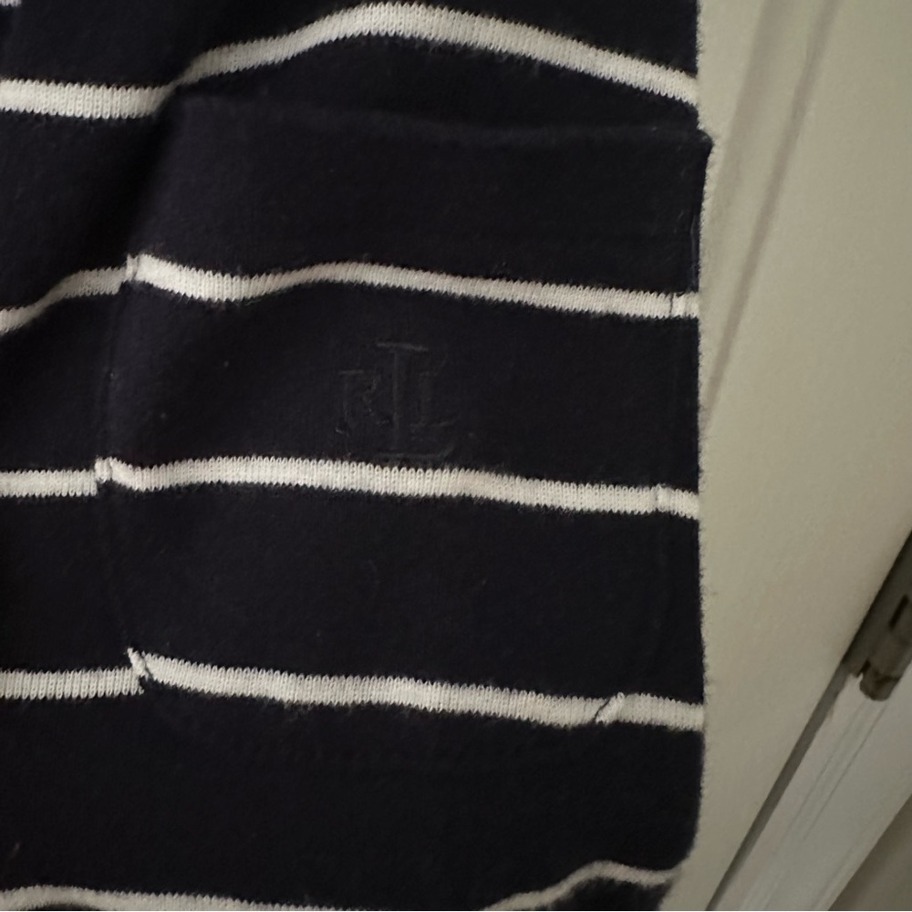Lauren Ralph Lauren Women's Striped Cotton Long-Sleeve T-Shirt Medium - Picture 5 of 8